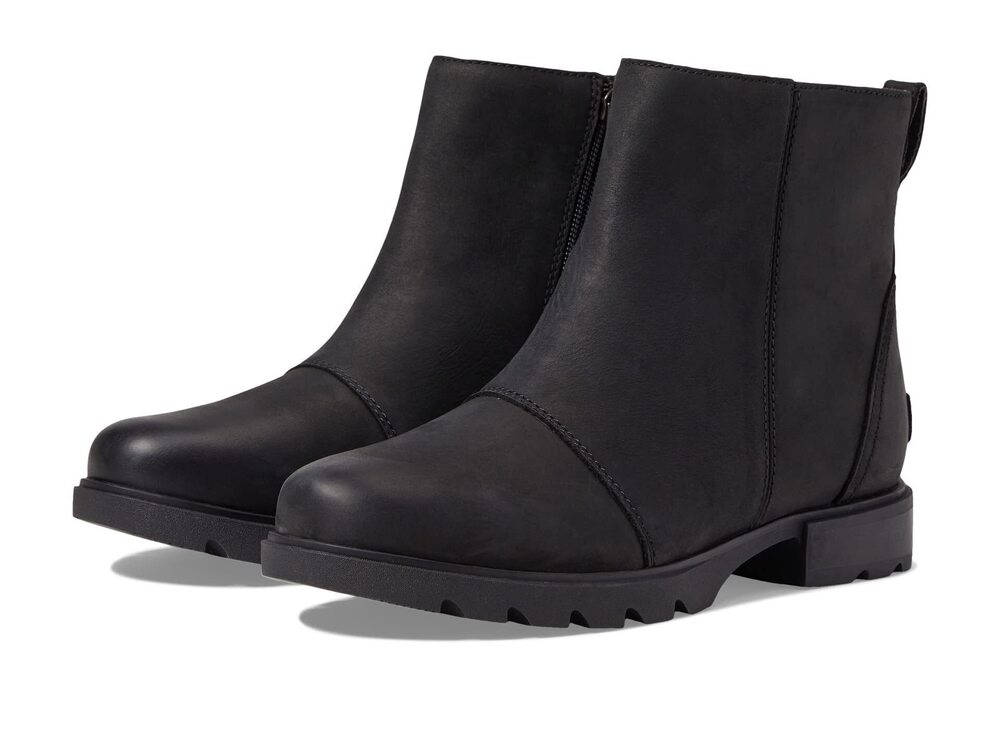 Sorel Women's Emelie LLL Zip Waterproof Boot - Black, Black - 8.5